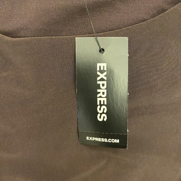 Express Women’s Skimming Padded Shoulder O-Ring Boxy Tank Brown Size XL NWT $58 - Picture 15 of 16